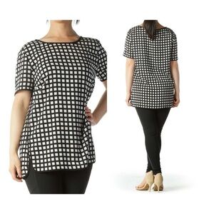 J. Crew Silky Black/white Block Print Shirt XS